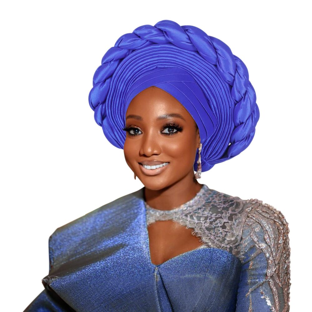4312 Elegant Polyester African Headscarf-Stretchable Traditional Nigerian